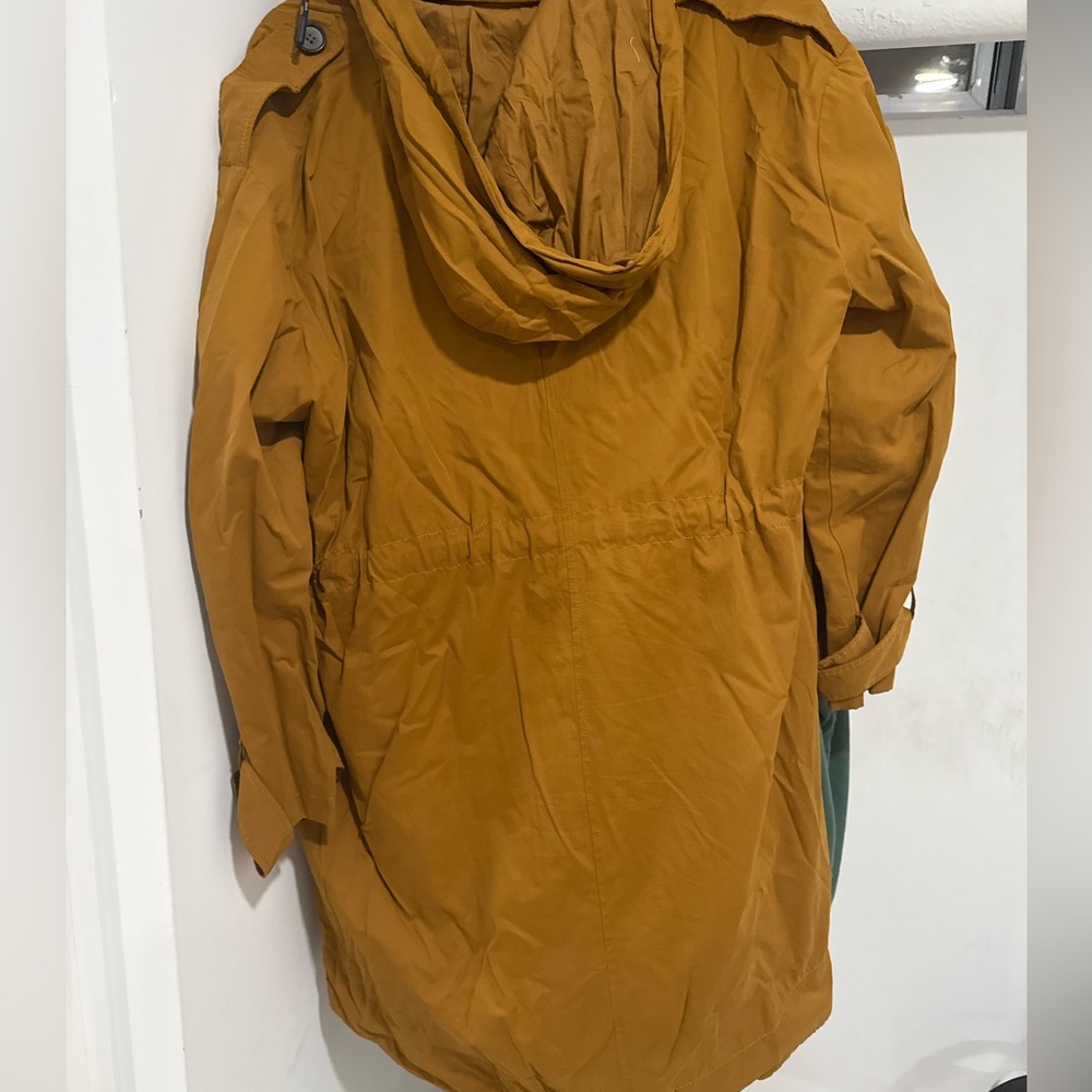 🧡 Cotton Blend Contrast Drawstring Hooded Jacket - Picture 11 of 11